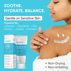 AOBBIY packaging front box communicates a clean, clinical formula suitable for adults and teens.