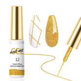 AOBOO platinum gold glitter liner bottle for precise nail art detailing.