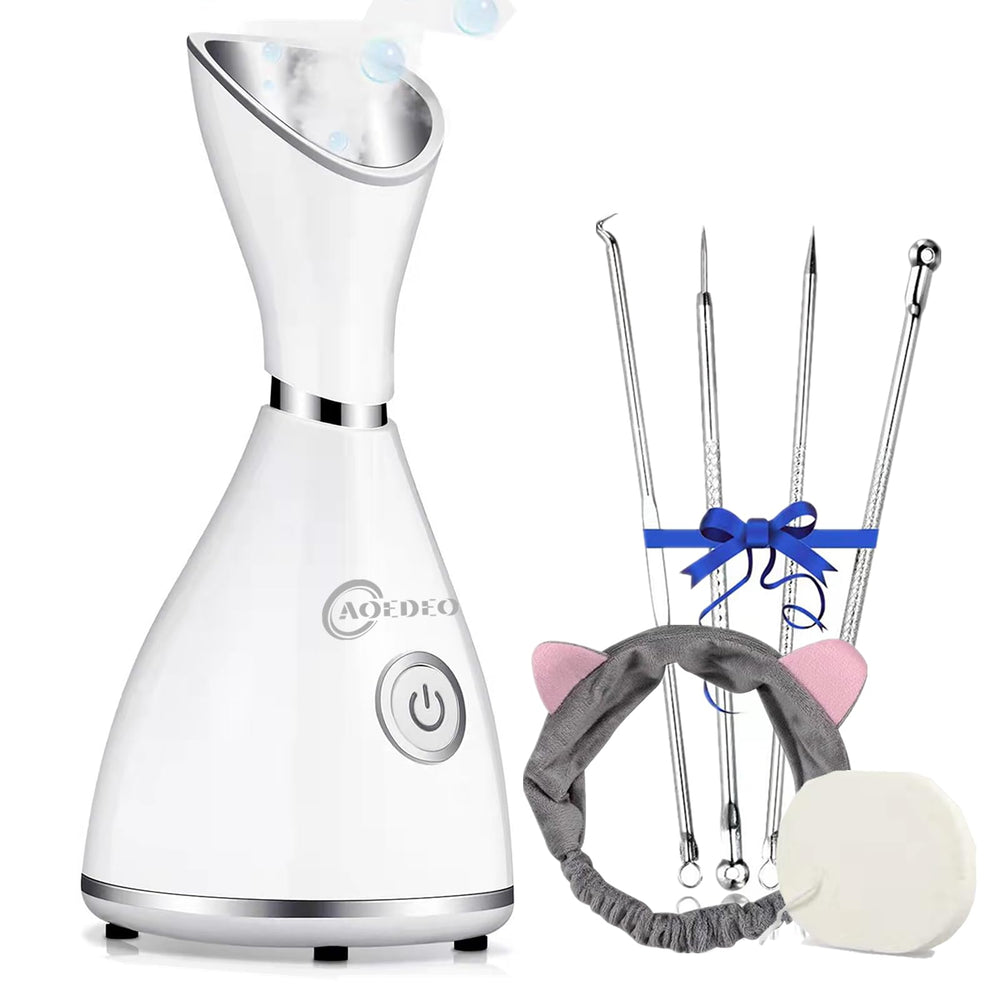 AOEDEO Nano Ionic Face Steamer front view for an at-home facial spa routine.