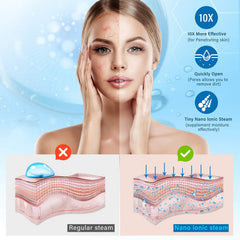 AOEDEO Nano Ionic Face Steamer side view highlighting travel-friendly design for convenient skincare.