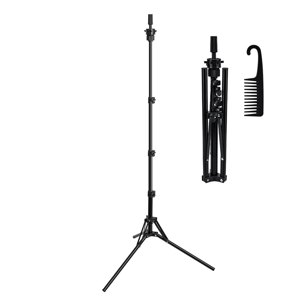Aofadaning wig stand at 60-inch height for ergonomic styling sessions