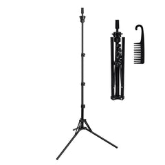 Aofadaning wig stand at 60-inch height for ergonomic styling sessions