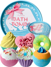 Aofmee bath bombs 6pc set in colorful spheres for a spa-like soak