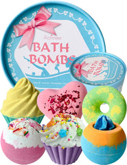 Aofmee bath bombs 6pc set in colorful spheres for a spa-like soak