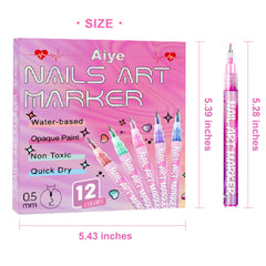 AOKELEON nail art pen close-up showing 0.5mm tip for precise detailing