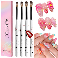 Aokitec four-pointed star brush set offers precise control for smooth acrylic application.