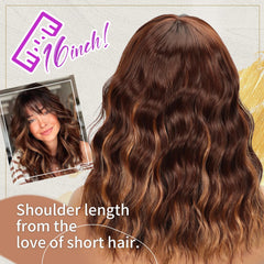 Aokiya Bob Wavy Wig texture closeup highlights soft heat-resistant synthetic fibers.