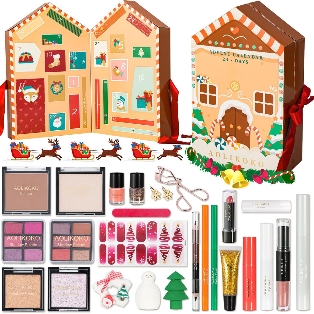 AOLIKOKO Makeup Advent Calendar 24 days box opens with holiday-ready surprises for gifting