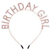 AOPRIE birthday girl headband rose gold for celebrations