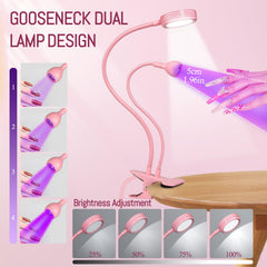 AORAEM lamp clip mount securing to a table edge for hands-free use