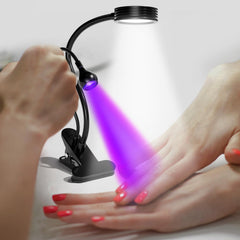 AORAEM purple curing light shown for fast gel drying.