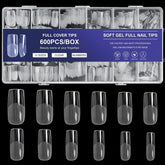 AORAEM square nail tips box cover, organized storage for easy DIY nail projects.