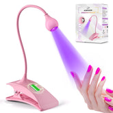 AORAEM UV nail lamp with rechargeable gooseneck for cordless gel curing.
