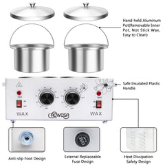 AOWOSA Double Wax Warmer control panel shows adjustable temperature range
