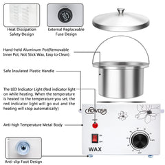 AOWOSA wax warmer removable pot for easy cleaning after waxing sessions.