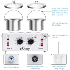 AOWOSA wax warmer temperature dials closeup, independent controls across sides.