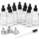 AOZITA 12-pack 2oz glass eye dropper bottles for precise dispensing on the go