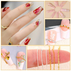 AOZUO 50cm metal chains provide bold 3D accents for nail art.