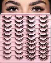 APCYUST Lashes Wispy cat-eye full look for daily wear and enhanced fullness.