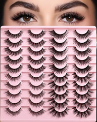 APCYUST Lashes Wispy cat-eye full look for daily wear and enhanced fullness.