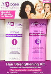 Aphogee Hair Strengthening Kit packaging image highlights two bottles for improved manageability.
