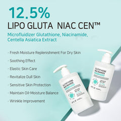 APLB Glutathione Niacinamide Body Lotion pump-top view for easy application.