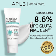 APLB Glutathione Niacinamide Cleanser foam close-up shows smooth texture for skincare routines