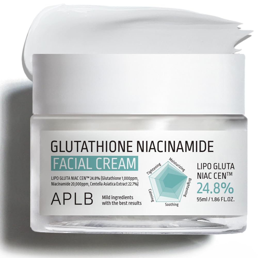 APLB Glutathione Niacinamide Facial Cream packshot shows premium skincare for daily glow