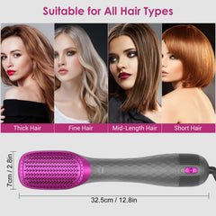 APOKE hair dryer brush in action drying and smoothing hair efficiently.