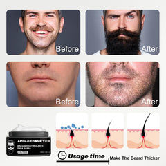 apolo cosmetics beard care routine application shows circular massage for fuller, softer look