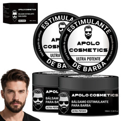 apolo cosmetics beard growth balm 2pcs bottle pour shows fast-absorbing formulation