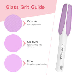 APRELM medium-side glass foot file for regular callus maintenance.