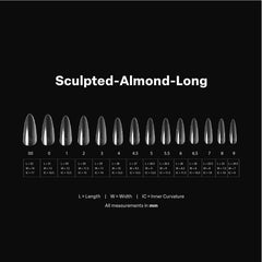 APRÉS Gel-X almond natural line tip on flat surface for wider nails
