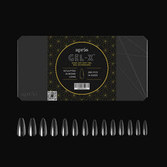 APRÉS Gel-X almond tip with thin base and thick free edge for durability