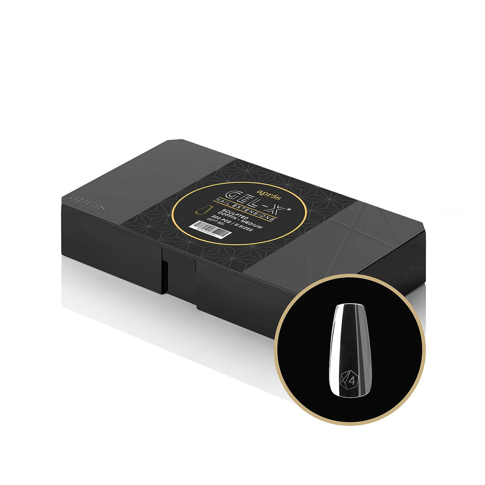 APRÉS Gel-X box 500 tips closeup for precise fit and long-lasting wear