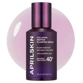 APRILSKIN 40% collagen serum bottle showcases vegan formula for firmer, radiant skin.