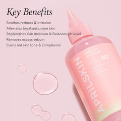 APRILSKIN Pink Aloe Vita Toner liquid application demonstrates fast-absorbing hydration