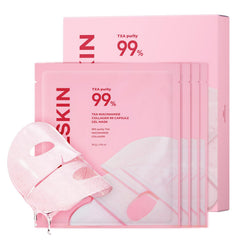APRILSKIN TXA Pink Capsule Gel Mask bottle pour reveals hydrating formula ready for overnight care.