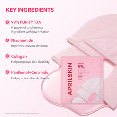 APRILSKIN TXA Pink Capsule Gel Mask color-change display indicates optimal absorption and active efficacy.