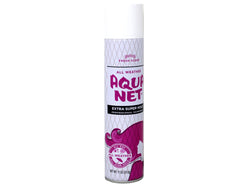 Aqua Net fast-drying hairspray quickly sets the style