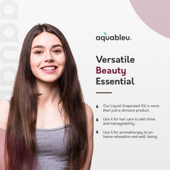 Aquableu grapeseed oil hair shine; improves manageability.