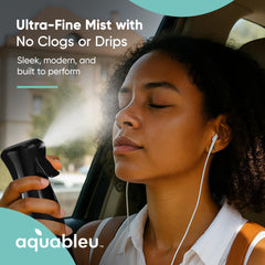 Aquableu plant-misting bottle helps even coverage for leaves.