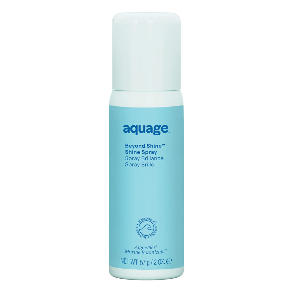 Aquage Beyond Shine bottle-pour demonstrates radiant gloss while enhancing smoothness.