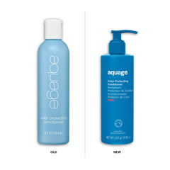 Aquage Color Protecting Conditioner bottle demonstrating color sealing for vibrant hair.