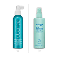 Aquage Sea Salt Texturizing Spray close-up shows textured waves with natural movement.