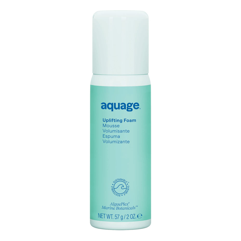 Aquage Uplifting Foam travel bottle showing portable volume