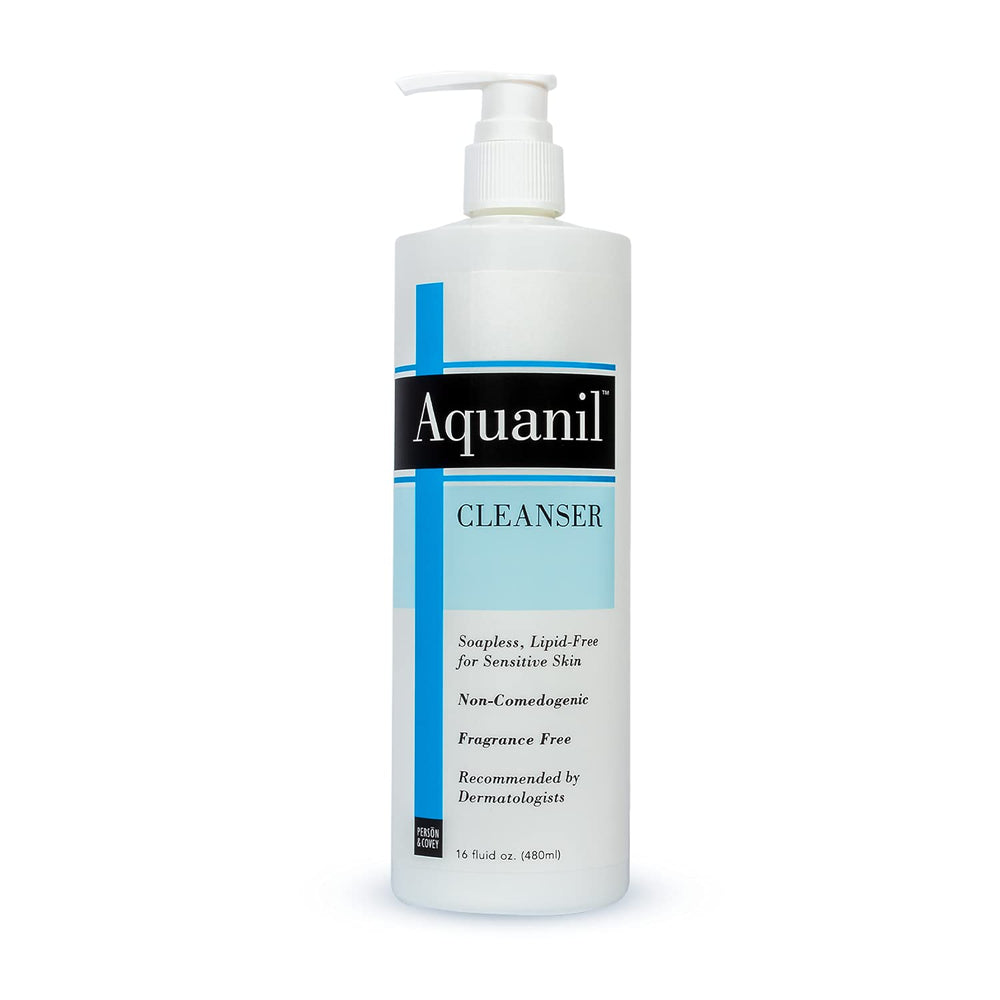 Aquanil Lotion 16oz bottle—lipid-free, fragrance-free cleanse.