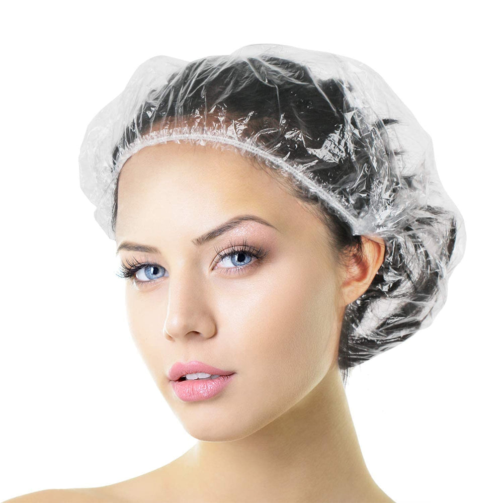 Aquior shower cap 30-pack in sealed packaging for travel-friendly use.
