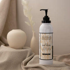 Archipelago Botanicals Oat Milk Lotion texture closeup shows silky, non-greasy absorption