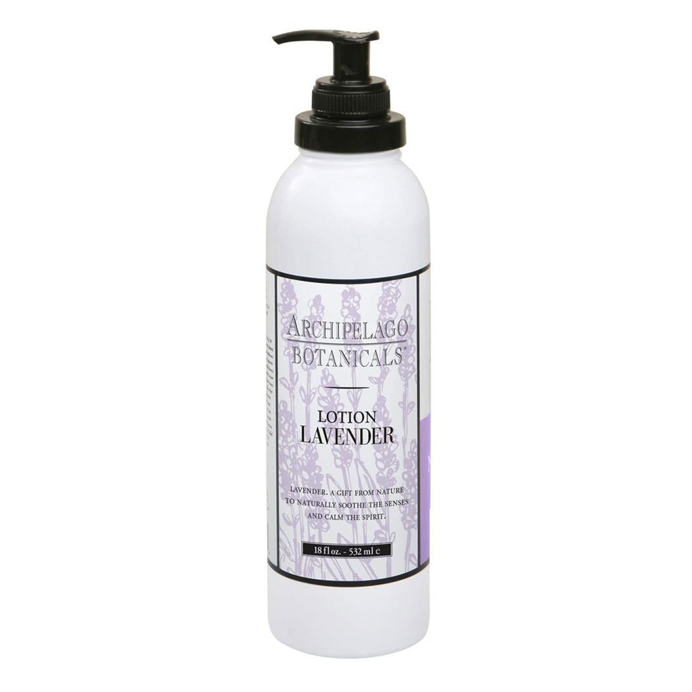 Archipelago Botanicals Lavender Lotion bottle delivers silky, hydrated skin.